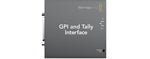 Load image into Gallery viewer, Front view of the Blackmagic Design GPI and Tally Interface, showing the 25-pin D-type connector, ethernet ports, USB port, and status indicator lights.
