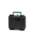Load image into Gallery viewer, HPRC 2200 Resin Case in black with blue handle and latches, shown closed.
