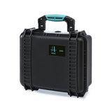 Load image into Gallery viewer, HPRC 2300 Resin Case in black with blue latches, shown closed.
