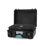 Load image into Gallery viewer, HPRC 2460 Resin Case in black with blue handle and latches, shown closed.
