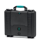 Load image into Gallery viewer, HPRC 2580 Resin Case in black with blue handle and latches, shown closed.
