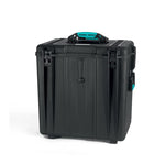Load image into Gallery viewer, HPRC 4700W wheeled resin case in black with blue latches, shown closed.

