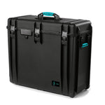 Load image into Gallery viewer, HPRC 4800W wheeled resin case in black with blue latches, shown closed.
