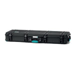Load image into Gallery viewer, HPRC 5400W long, wheeled, hard-shell resin case in black with blue latches.
