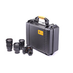 Load image into Gallery viewer, HPRC 2460 special edition black hard case, open to show the custom foam interior designed for a Sony Alpha or FX3 camera and accessories.
