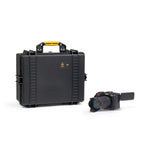 Load image into Gallery viewer, HPRC 2600 protective case, open, showing the custom pre-cut foam interior designed for a Canon EOS C70 camera system.
