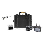 Load image into Gallery viewer, HPRC 2600 protective case with custom foam interior, showing cutouts for DJI Mavic 3 Pro Cine and DJI Mini 4 Pro drones and accessories.
