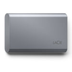 Load image into Gallery viewer, LaCie Mobile SSD Secure, a compact, dark-colored portable solid-state drive with a USB-C port.
