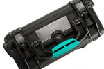 Load image into Gallery viewer, HPRC 2300 Resin Case in black with blue handle and latches, shown closed.
