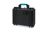 Load image into Gallery viewer, HPRC 2460 Resin Case in black with blue handle and latches, shown closed.
