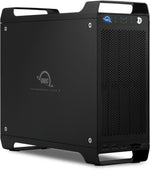 Load image into Gallery viewer, Front view of the OWC ThunderBay Flex 8, a black aluminum 8-bay Thunderbolt 3 storage and docking station.
