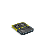 Load image into Gallery viewer, Angelbird MEDIA TANK CFexpress Type A, a neon lime, rugged aluminum case for holding four memory cards.
