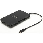 Load image into Gallery viewer, OWC Envoy Ultra Thunderbolt 5 Ultra-Portable SSD in black aluminum housing with captive Thunderbolt cable.
