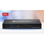 Load image into Gallery viewer, The Sonnettech Echo 21 Thunderbolt 5 SecureDock, a rectangular metal docking station showing its array of ports including Thunderbolt, USB, Ethernet, and audio.
