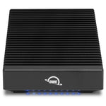 Load image into Gallery viewer, Front view of the OWC ThunderBlade X8, a black aluminum external 8-bay NVMe RAID SSD enclosure.
