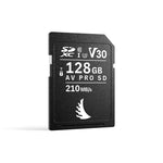 Load image into Gallery viewer, Front view of the Angelbird AV PRO SD V30 MK2 128 GB SD card, showing its contacts and sticker-free design.
