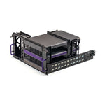 Load image into Gallery viewer, The Iodyne 5U Triple Pro Data + Mac Studio Rackmount, a black powder-coated steel chassis with slide-out trays.
