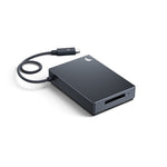 Load image into Gallery viewer, The Angelbird Performance Card Reader for CFexpress Type B cards, showing its compact metal housing and recessed USB-C port.
