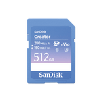 Load image into Gallery viewer, Sandisk Creator SD UHS-II memory card with gold contacts, showing the front label.
