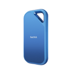 Load image into Gallery viewer, Front view of the Sandisk Creator Pro Portable SSD, a compact, dark-colored rectangular drive with the Sandisk logo.
