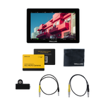 Load image into Gallery viewer, SmallHD Cine 7 on-camera monitor kit, showing the 7-inch screen and included cables for controlling RED KOMODO and DSMC3 cameras.
