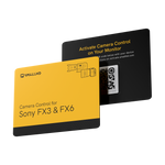 Load image into Gallery viewer, SmallHD Camera Control Kit for Sony FX6, showing the software license card, a 36-inch Ethernet cable, a 5-pin adapter, and a USB-C adapter.
