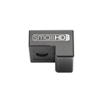 Load image into Gallery viewer, SmallHD Hot Shoe adapter for the Blackmagic Pocket Cinema Camera, showing the 1/4"-20 screw thread and the cold shoe slot on top.
