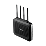 Load image into Gallery viewer, Front view of the Teradek Link AX, a rugged wireless access point router with five ethernet ports, shown in its aluminum chassis.
