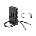 Load image into Gallery viewer, Wooden Camera D-Box power distribution module, available in V-Mount and Gold Mount, for professional cinema cameras.
