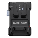 Load image into Gallery viewer, Wooden Camera Universal Micro Battery Plate, available in V-Mount or Gold Mount, showing the D-Tap ports and universal mounting pattern.
