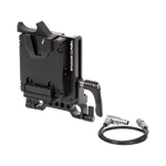 Load image into Gallery viewer, Wooden Camera Micro Battery Slide Pro, a battery plate for cinema cameras with rod clamps.
