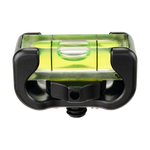 Load image into Gallery viewer, Wooden Camera Linear Bubble Level, a small black block with a spirit level vial, shown with its mounting screw and locating pin.

