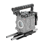 Load image into Gallery viewer, Wooden Camera Elite Accessory System for Canon EOS C400, showing the cage, top handle, baseplate, and battery plate.
