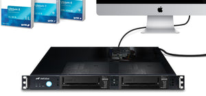 Netstor NS372TB3 1U Rackmountable 2-bay (5.25”) LTO Tape Drive to Thunderbolt™ 3 Enclosure